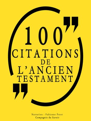 cover image of 100 citations de l'Ancien Testament